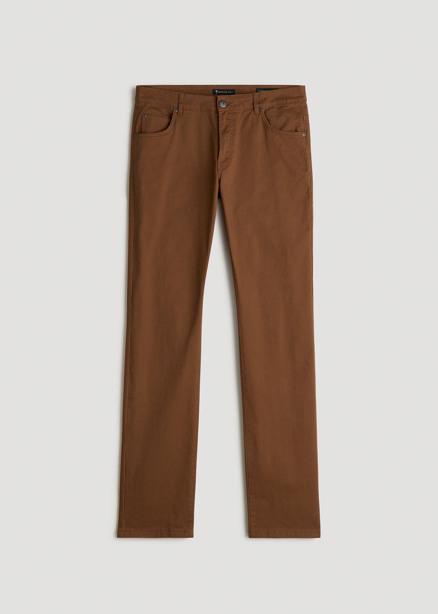 American Tall Men Carman TAPERED Fit Five Pocket Pants for Tall Men in Russet Brown