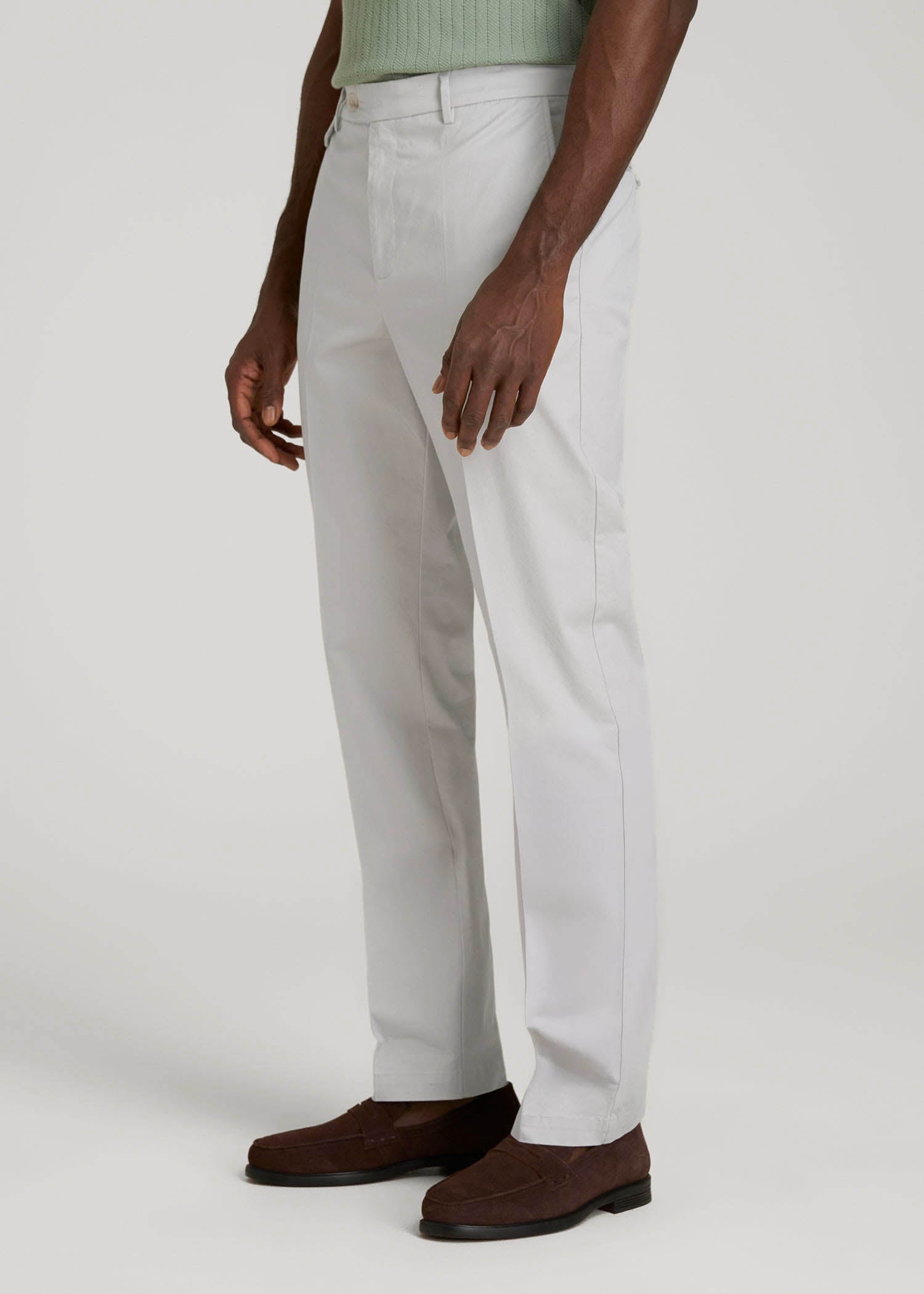 American Tall Men Refined Chinos for Tall Men in Grey Sand