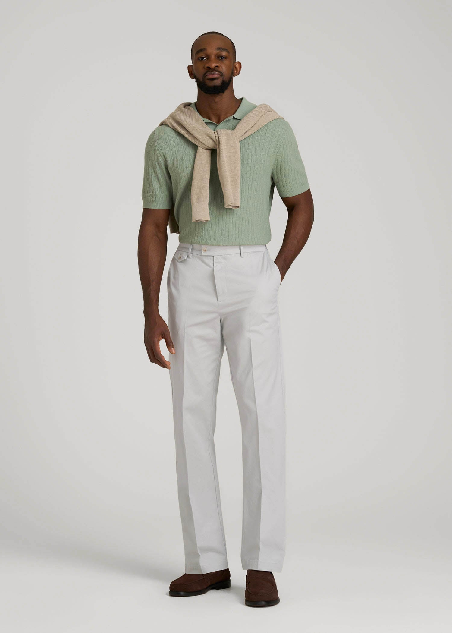 American Tall Men Refined Chinos for Tall Men in Grey Sand