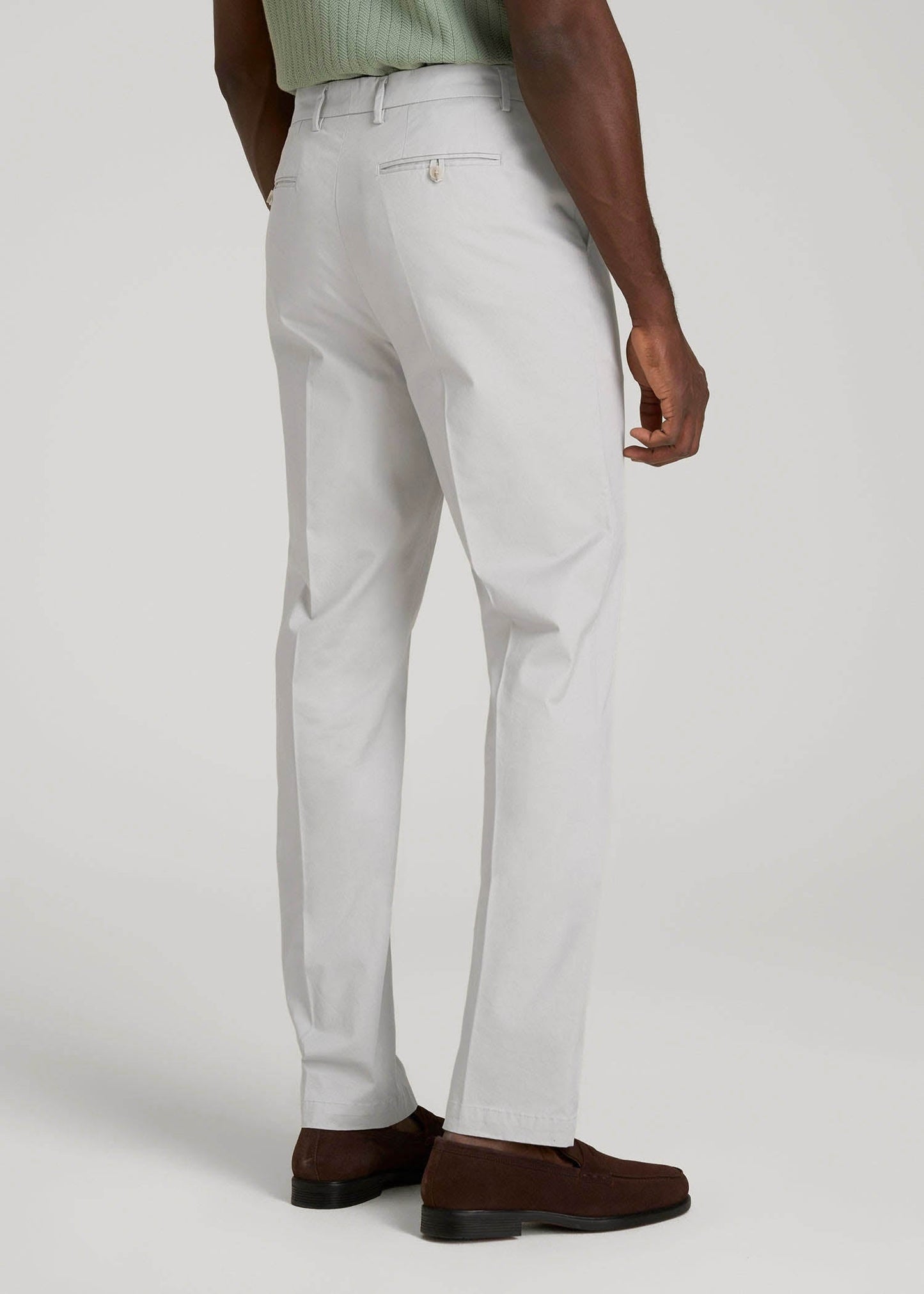 American Tall Men Refined Chinos for Tall Men in Grey Sand
