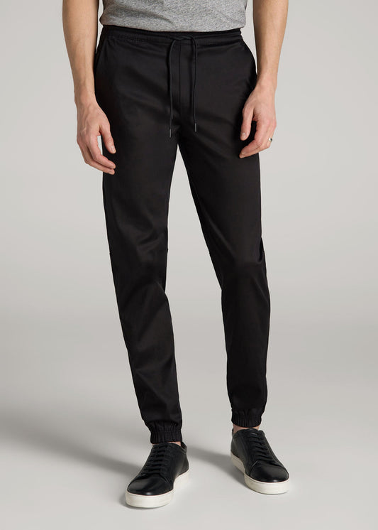 American Tall Men Stretch Twill Jogger Pants for Tall Men in Black