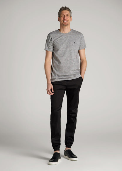 American Tall Men Stretch Twill Jogger Pants for Tall Men in Black