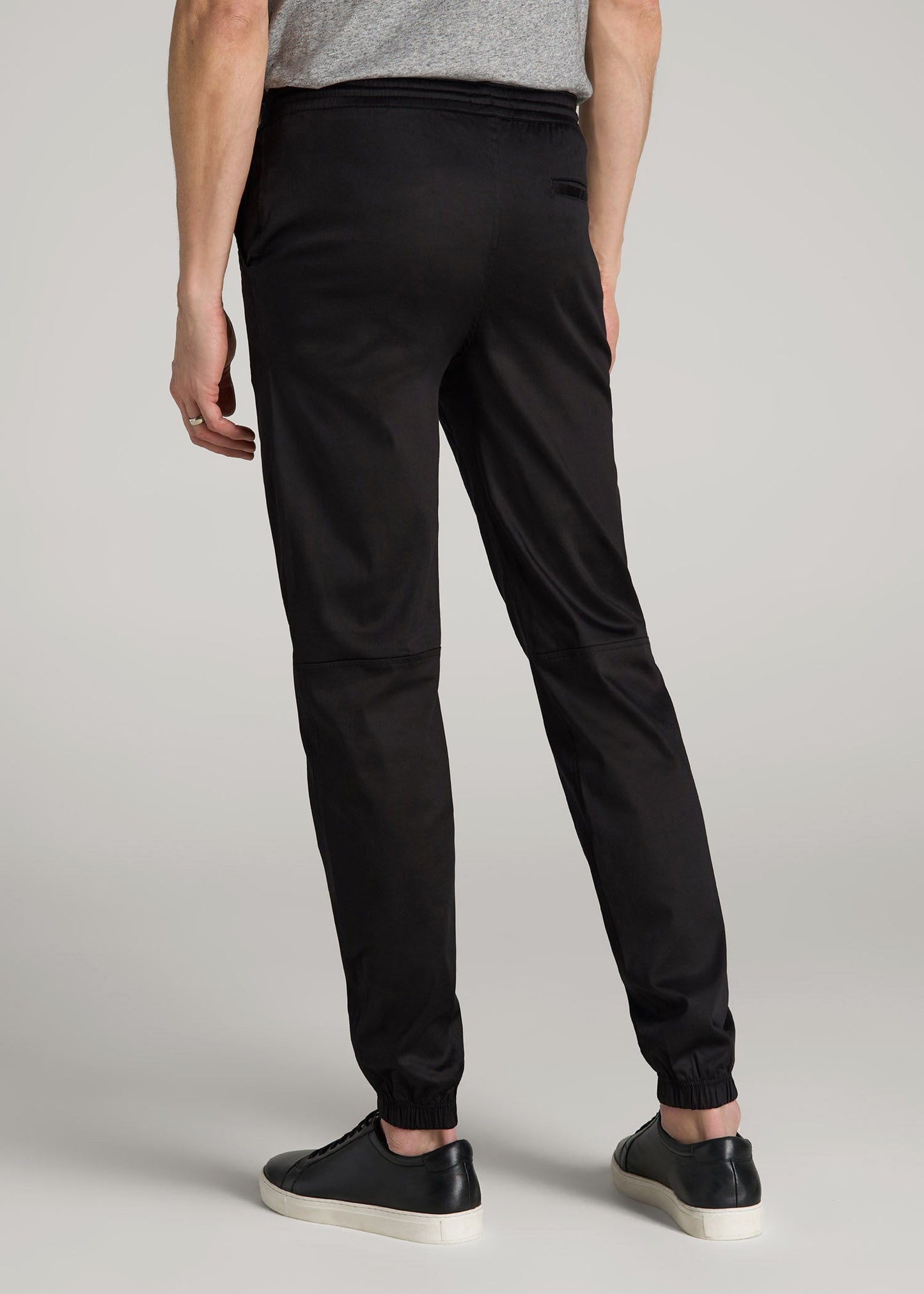 American Tall Men Stretch Twill Jogger Pants for Tall Men in Black
