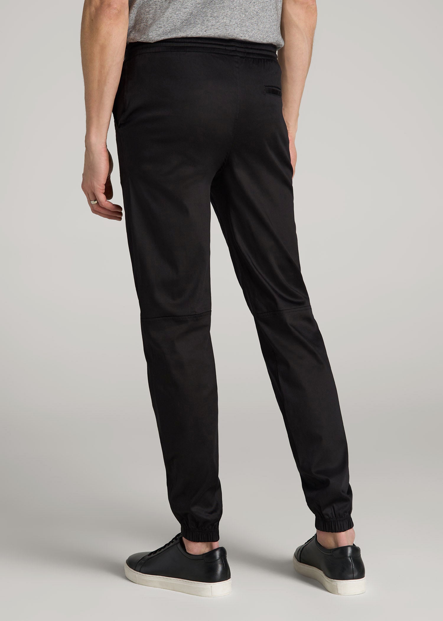 American Tall Men Stretch Twill Jogger Pants for Tall Men in Black