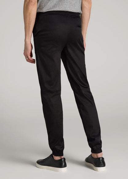 American Tall Men Stretch Twill Jogger Pants for Tall Men in Black