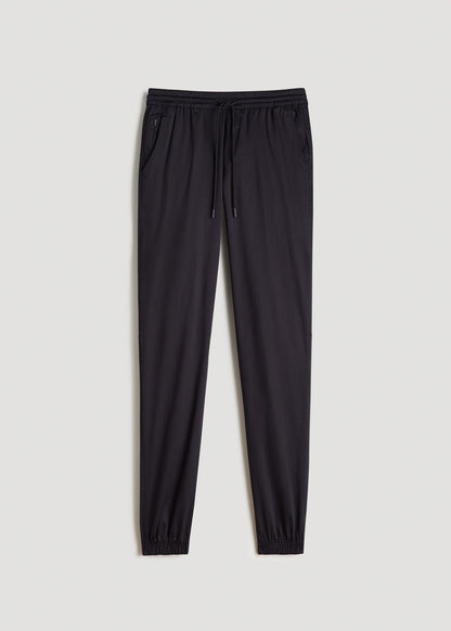 American Tall Men Stretch Twill Jogger Pants for Tall Men in Black