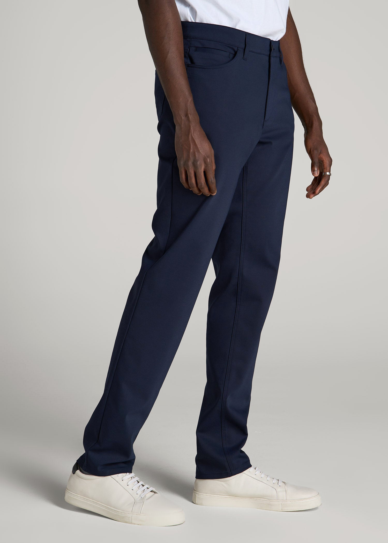 American Tall Men 365 Stretch 5-Pocket TAPERED Pants for Tall Men in Evening Blue