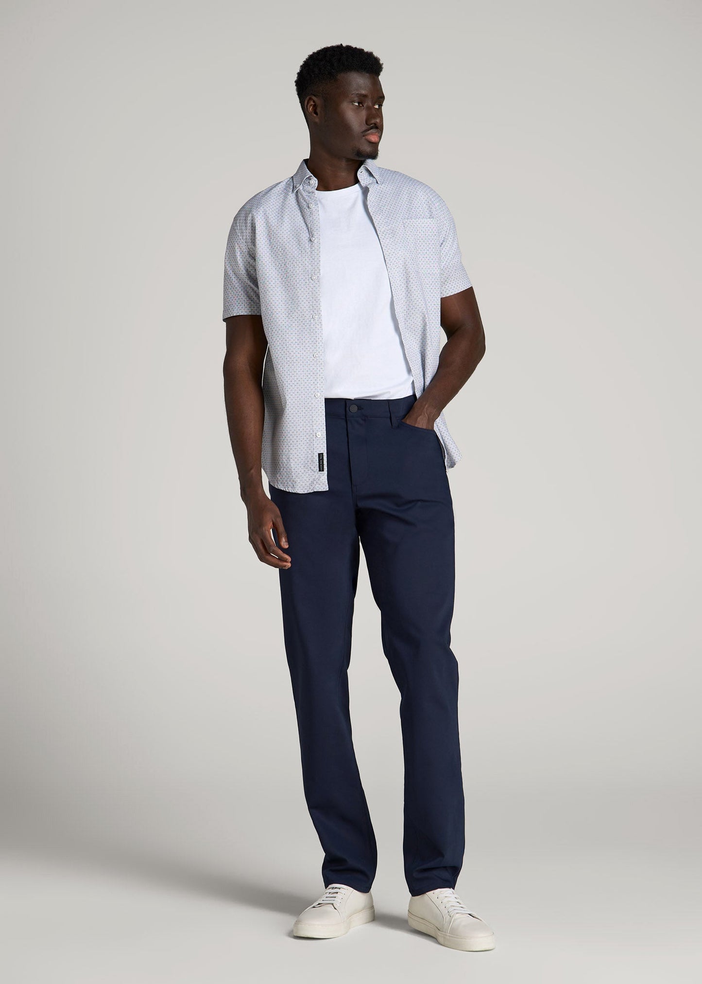 American Tall Men 365 Stretch 5-Pocket TAPERED Pants for Tall Men in Evening Blue