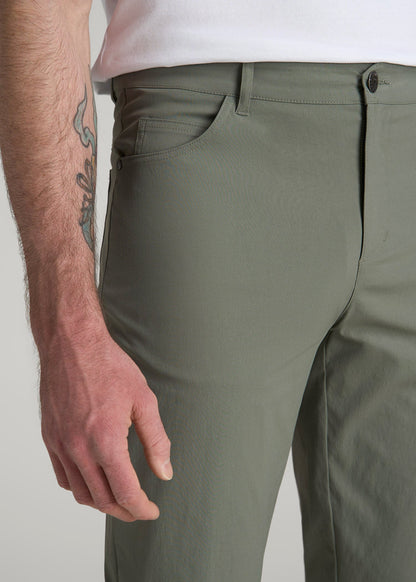 American Tall Men TAPERED-FIT Traveler Pants for Tall Men in Wreath Green