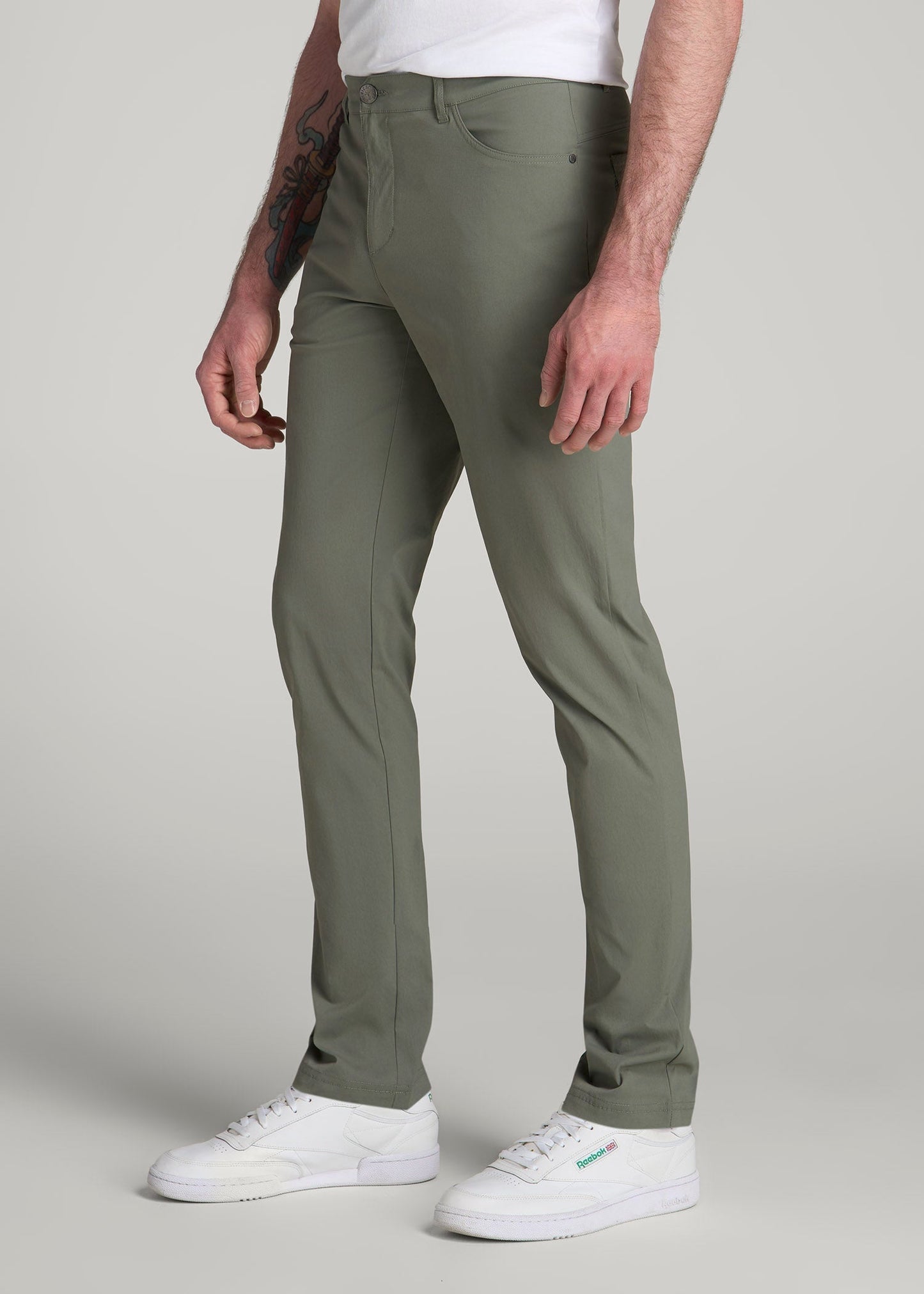 American Tall Men TAPERED-FIT Traveler Pants for Tall Men in Wreath Green