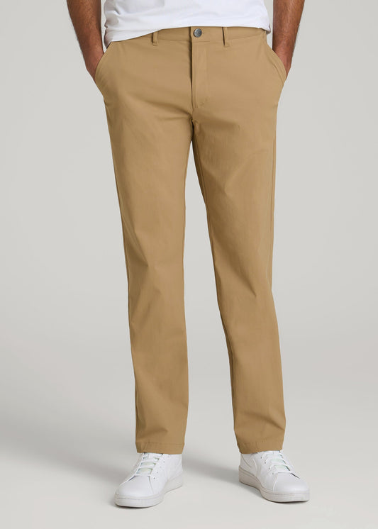 American Tall Men TAPERED FIT Traveler Chino Pants for Tall Men in Tannin