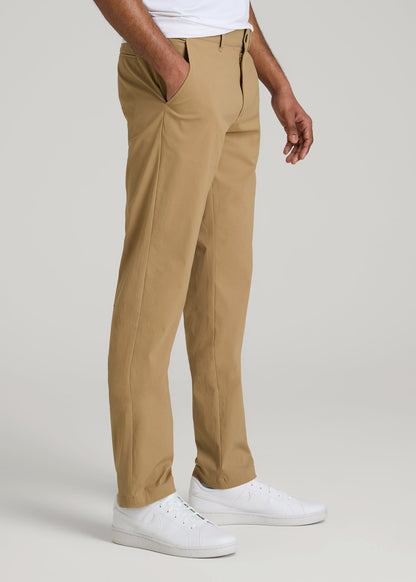 American Tall Men TAPERED FIT Traveler Chino Pants for Tall Men in Tannin