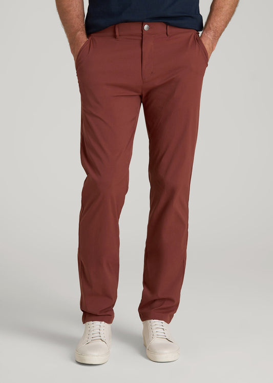 American Tall Men TAPERED FIT Traveler Chino Pants for Tall Men in Intense Rust