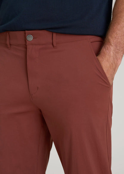 American Tall Men TAPERED FIT Traveler Chino Pants for Tall Men in Intense Rust