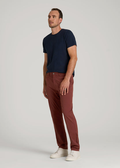 American Tall Men TAPERED FIT Traveler Chino Pants for Tall Men in Intense Rust