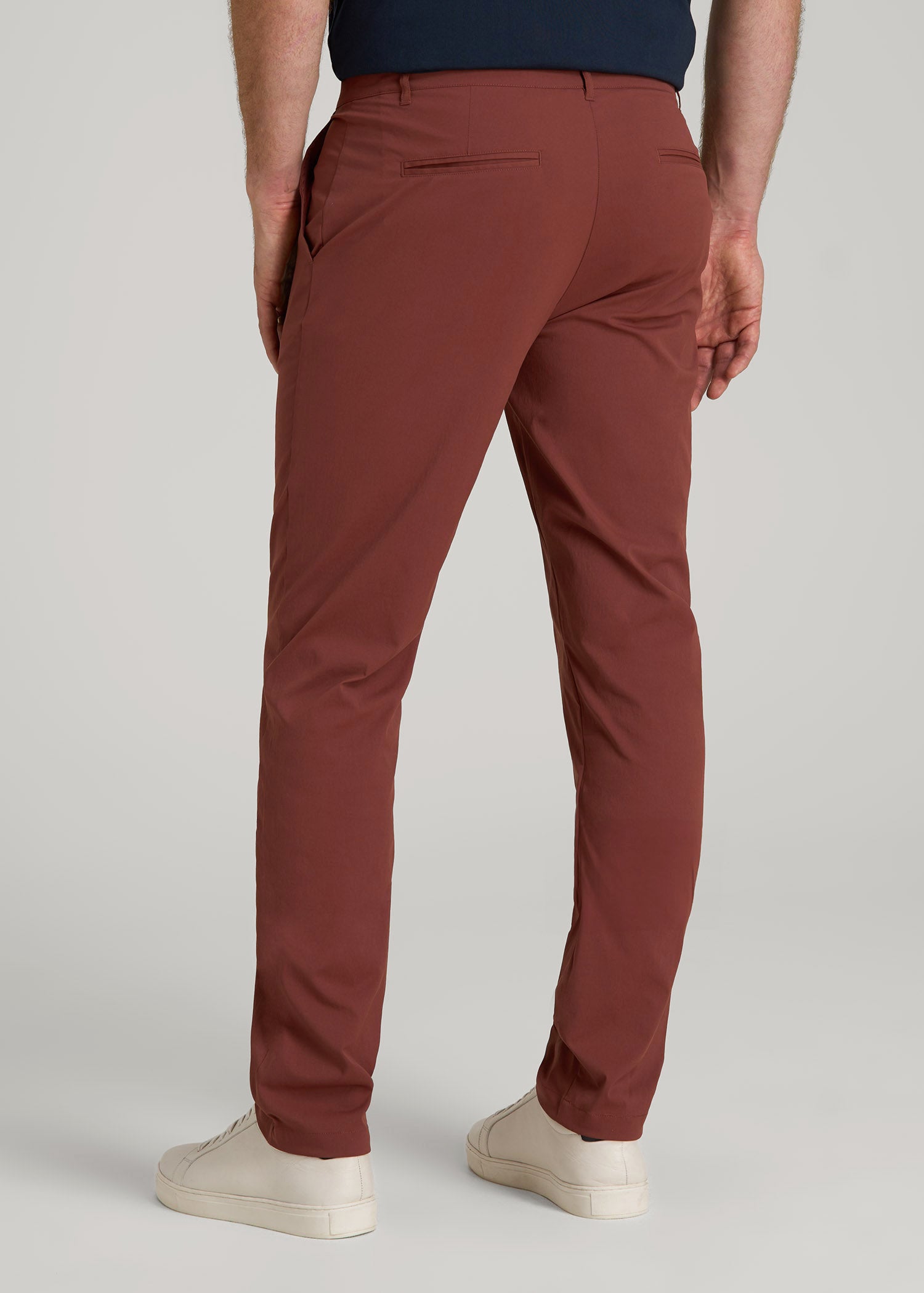 American Tall Men TAPERED FIT Traveler Chino Pants for Tall Men in Intense Rust