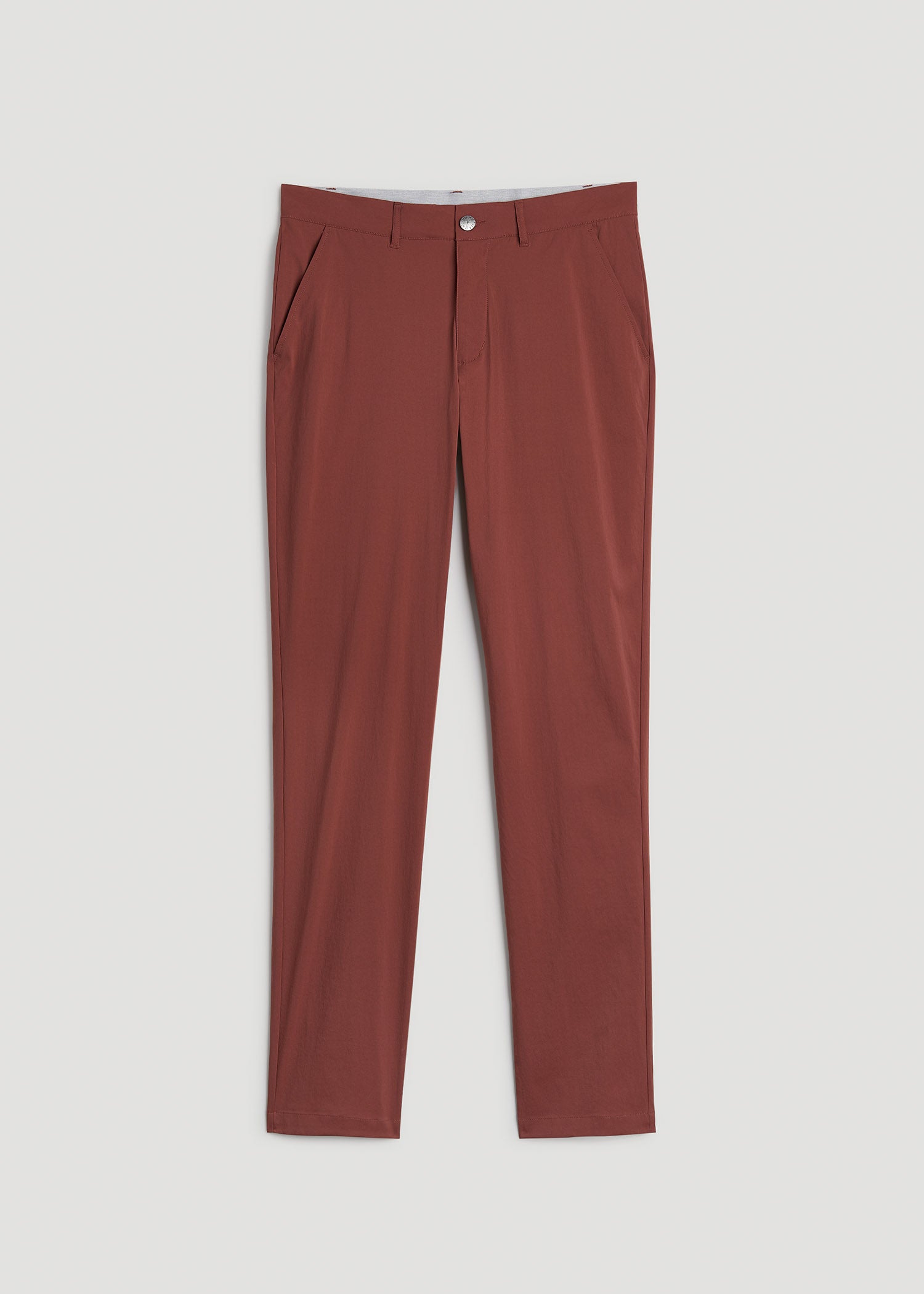 American Tall Men TAPERED FIT Traveler Chino Pants for Tall Men in Intense Rust