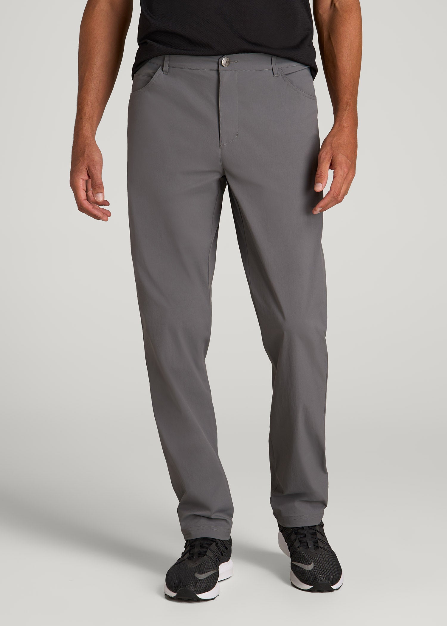 American Tall Men TAPERED-FIT Traveler Pants for Tall Men in Charcoal