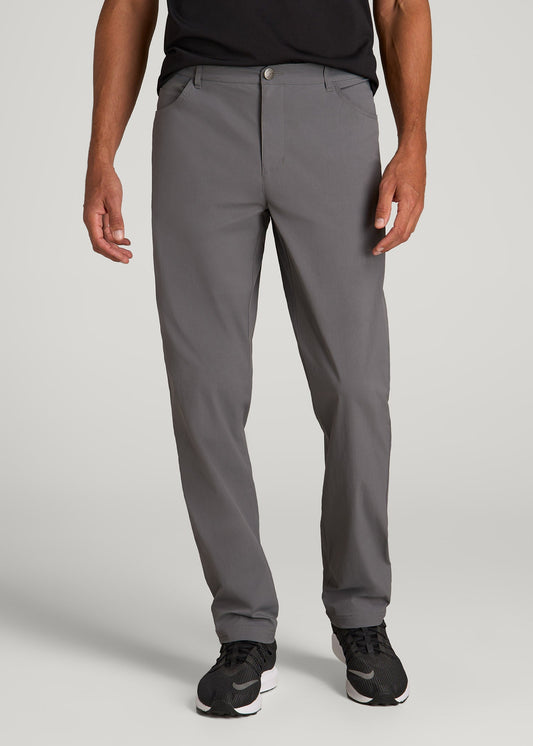 American Tall Men TAPERED-FIT Traveler Pants for Tall Men in Charcoal