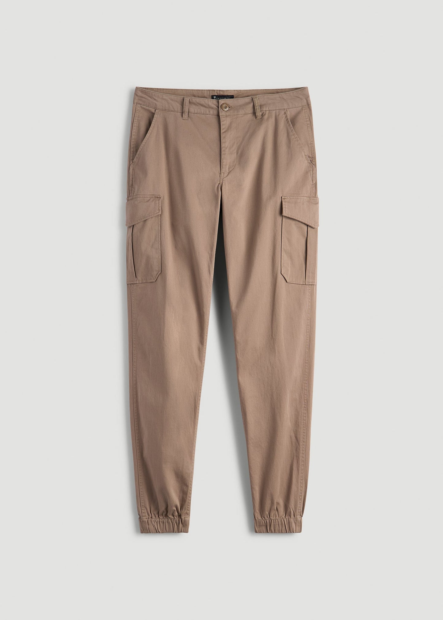 American Tall Men TAPERED-FIT Stretch Cotton Cargo Jogger Pants for Tall Men in Dark Sand