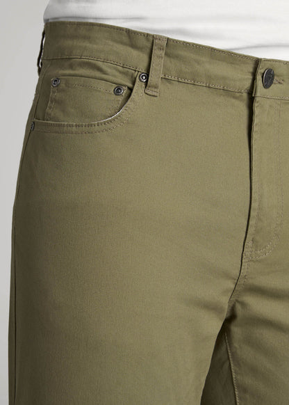 American Tall Men Dylan Slim Fit Five-Pocket Pants For Tall Men in Fatigue Green