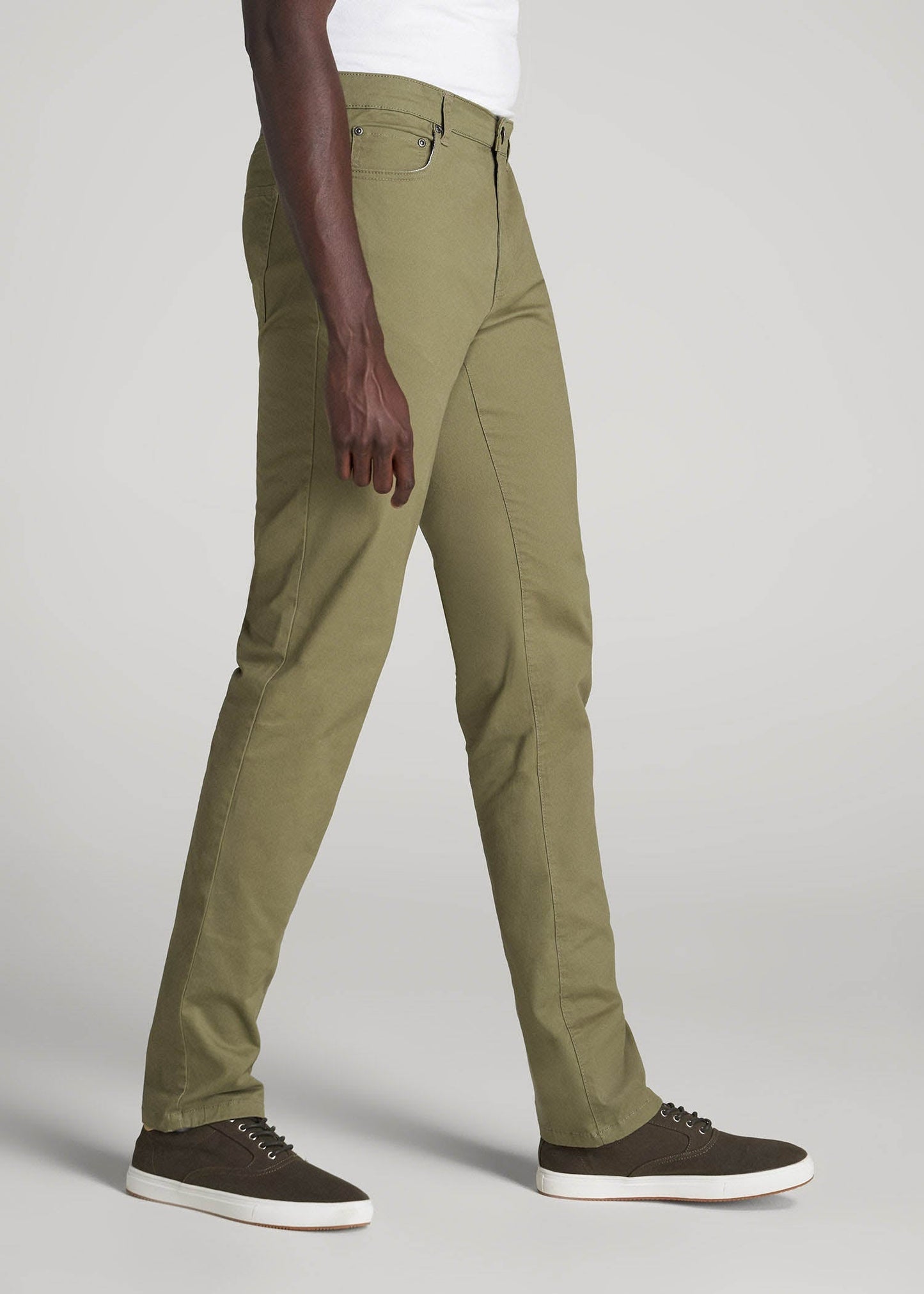 American Tall Men Dylan Slim Fit Five-Pocket Pants For Tall Men in Fatigue Green