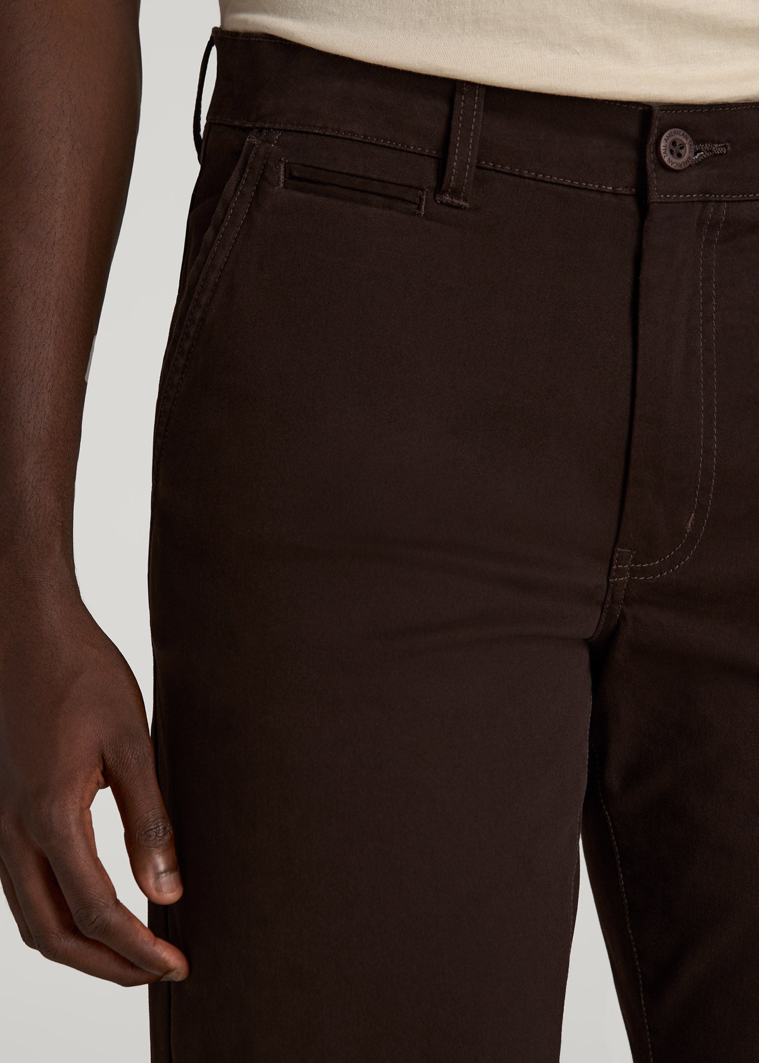American Tall Men Carman TAPERED Chinos for Tall Men in Chocolate