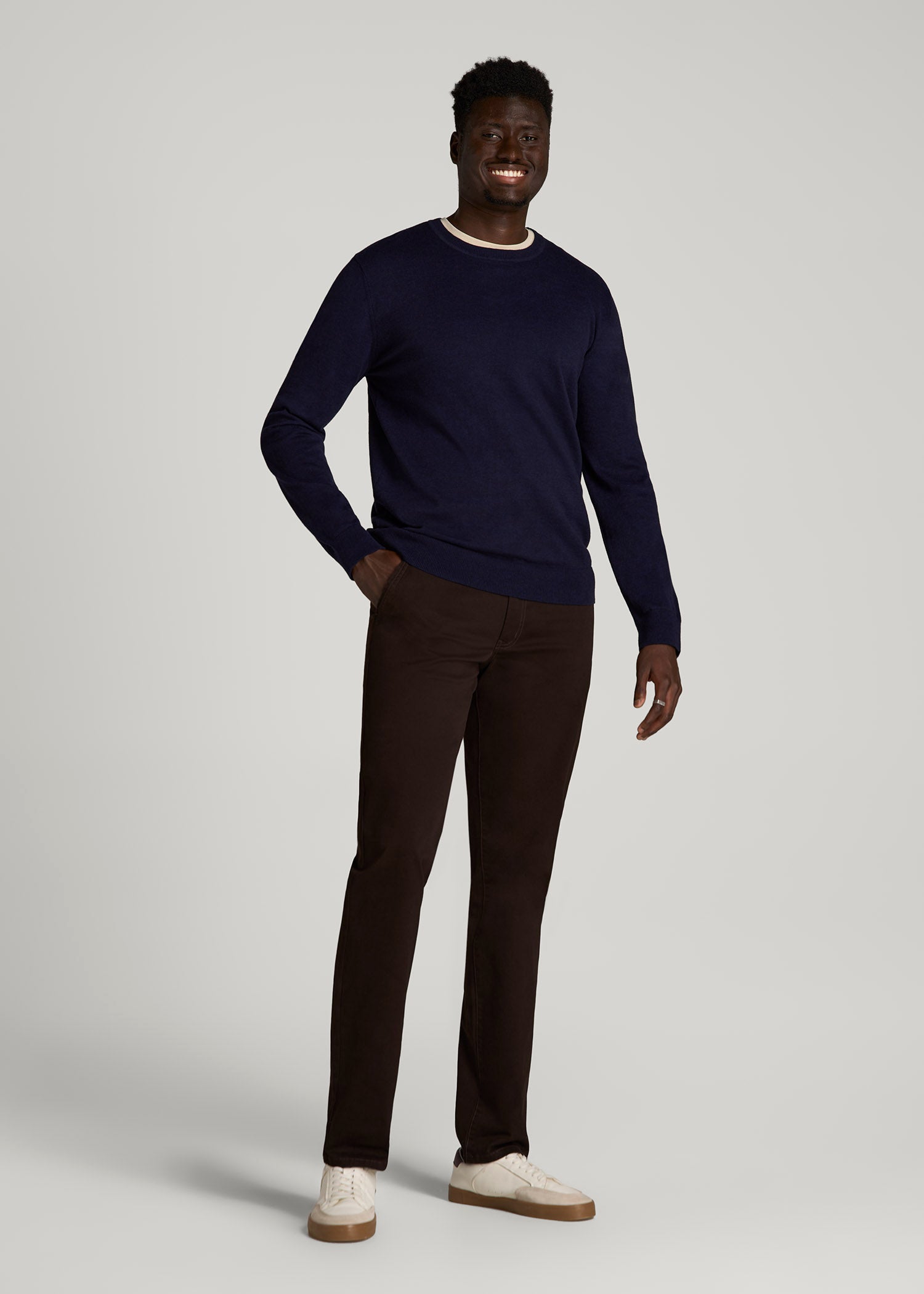 American Tall Men Carman TAPERED Chinos for Tall Men in Chocolate