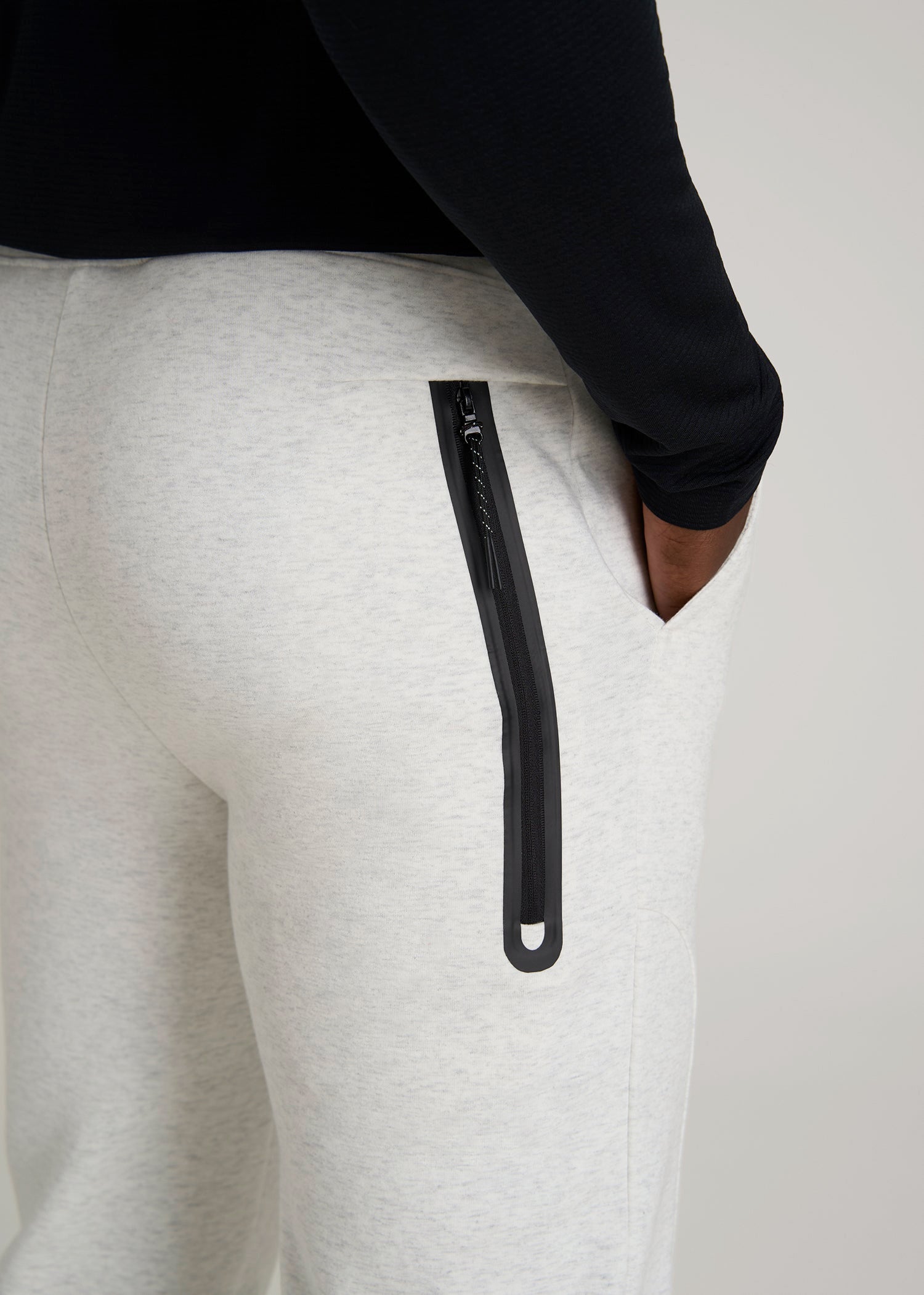 American Tall Men Tech Motion Fleece Joggers for Tall Men in Heather Frost