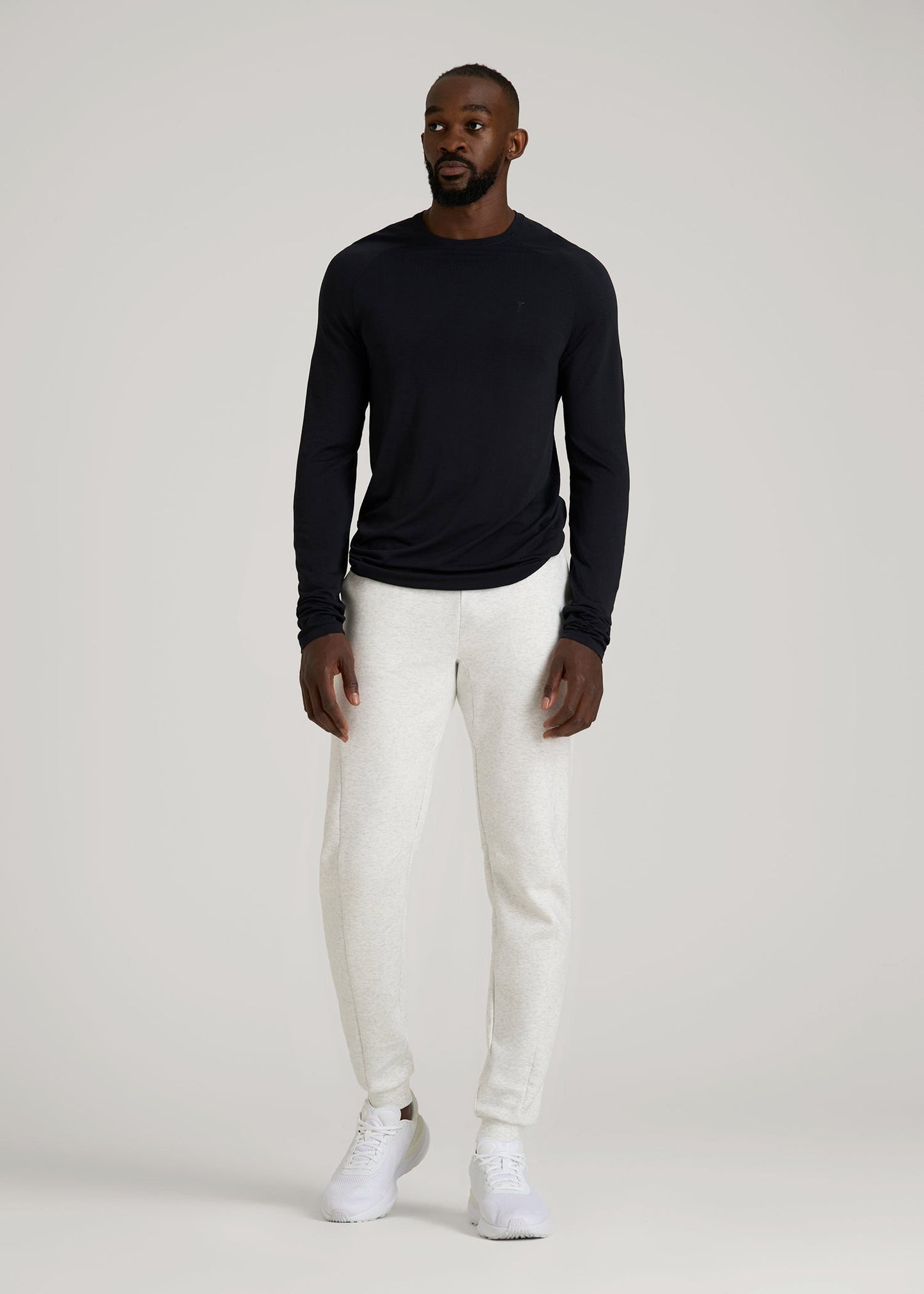 American Tall Men Tech Motion Fleece Joggers for Tall Men in Heather Frost