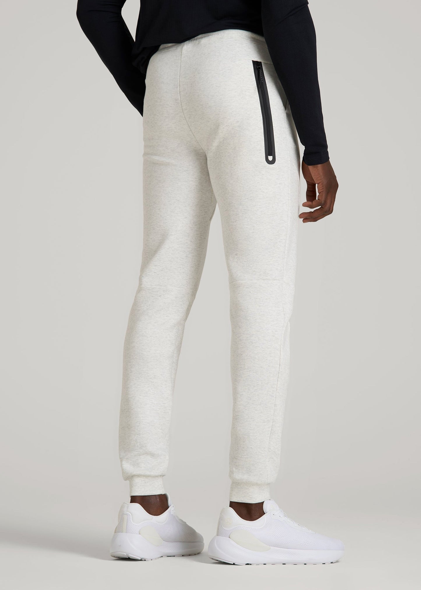 American Tall Men Tech Motion Fleece Joggers for Tall Men in Heather Frost