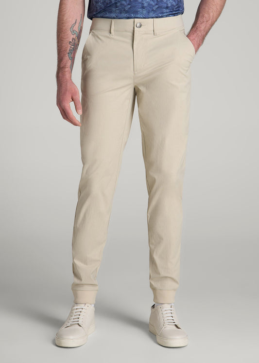 American Tall Men Traveler Joggers for Tall Men in Stone