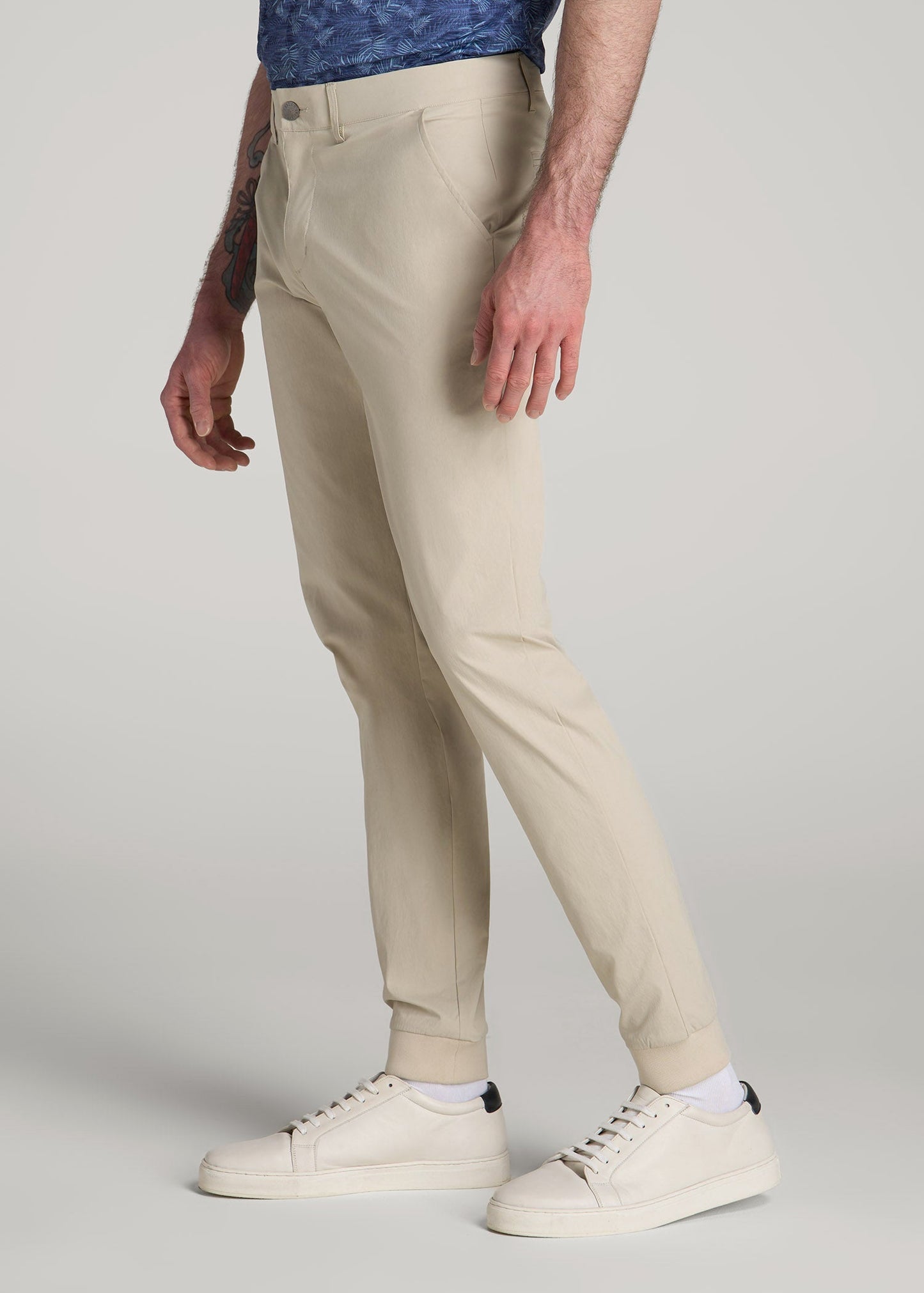 American Tall Men Traveler Joggers for Tall Men in Stone