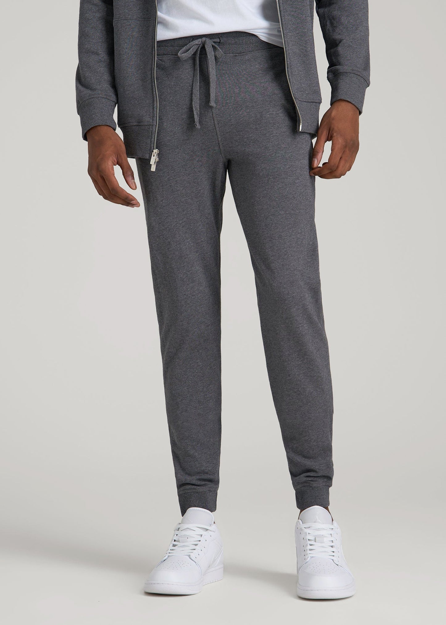 American Tall Men Wearever 2.0 French Terry Joggers for Tall Men in Charcoal Mix