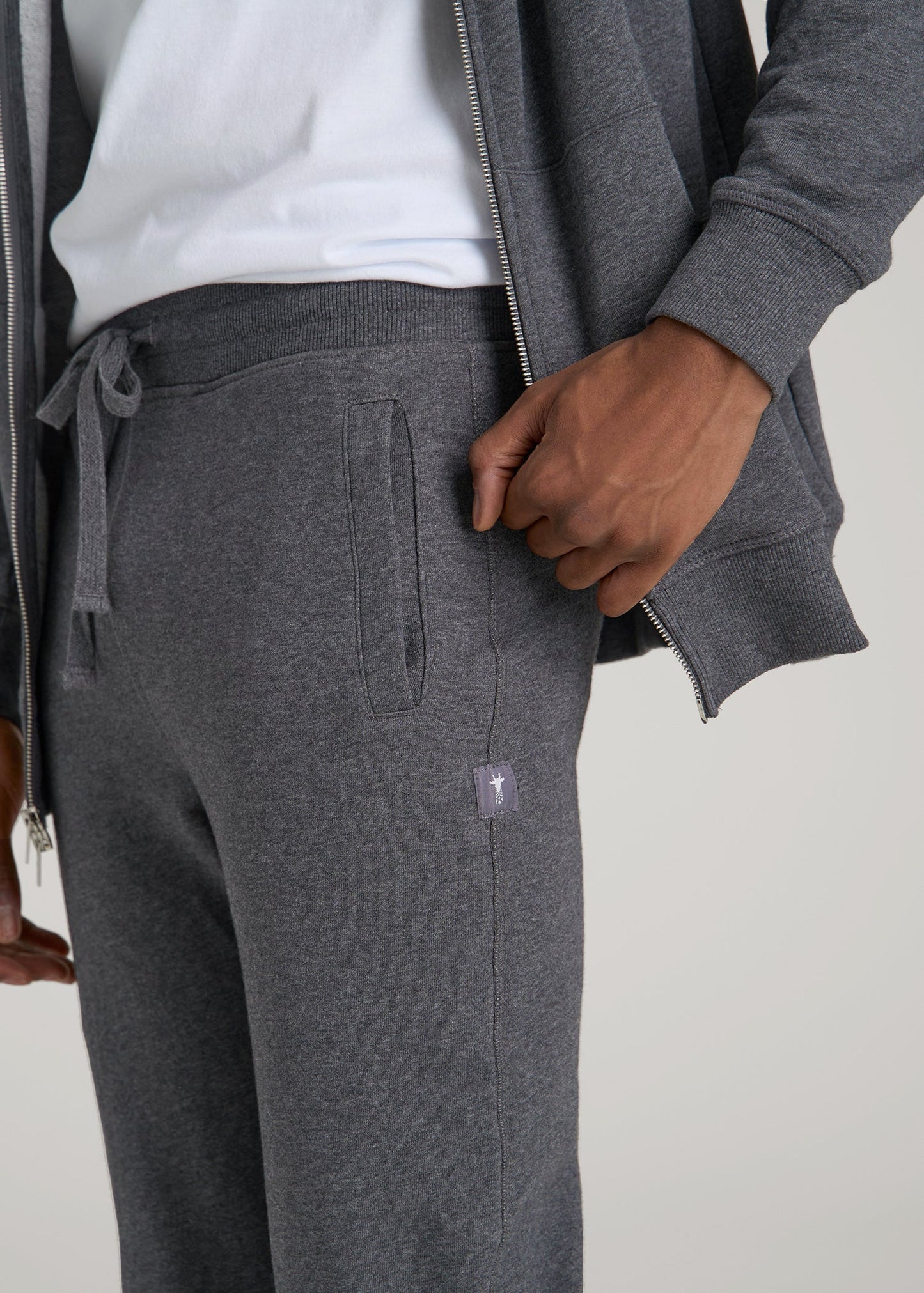 American Tall Men Wearever 2.0 French Terry Joggers for Tall Men in Charcoal Mix