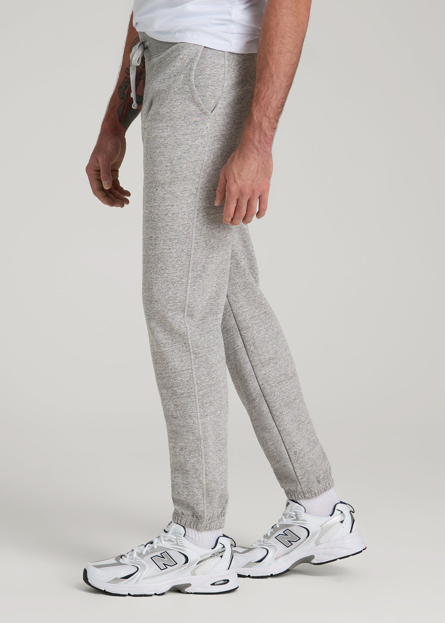 American Tall Men Wearever 2.0 Fleece Sweatpants for Tall Men in Heathered Grey