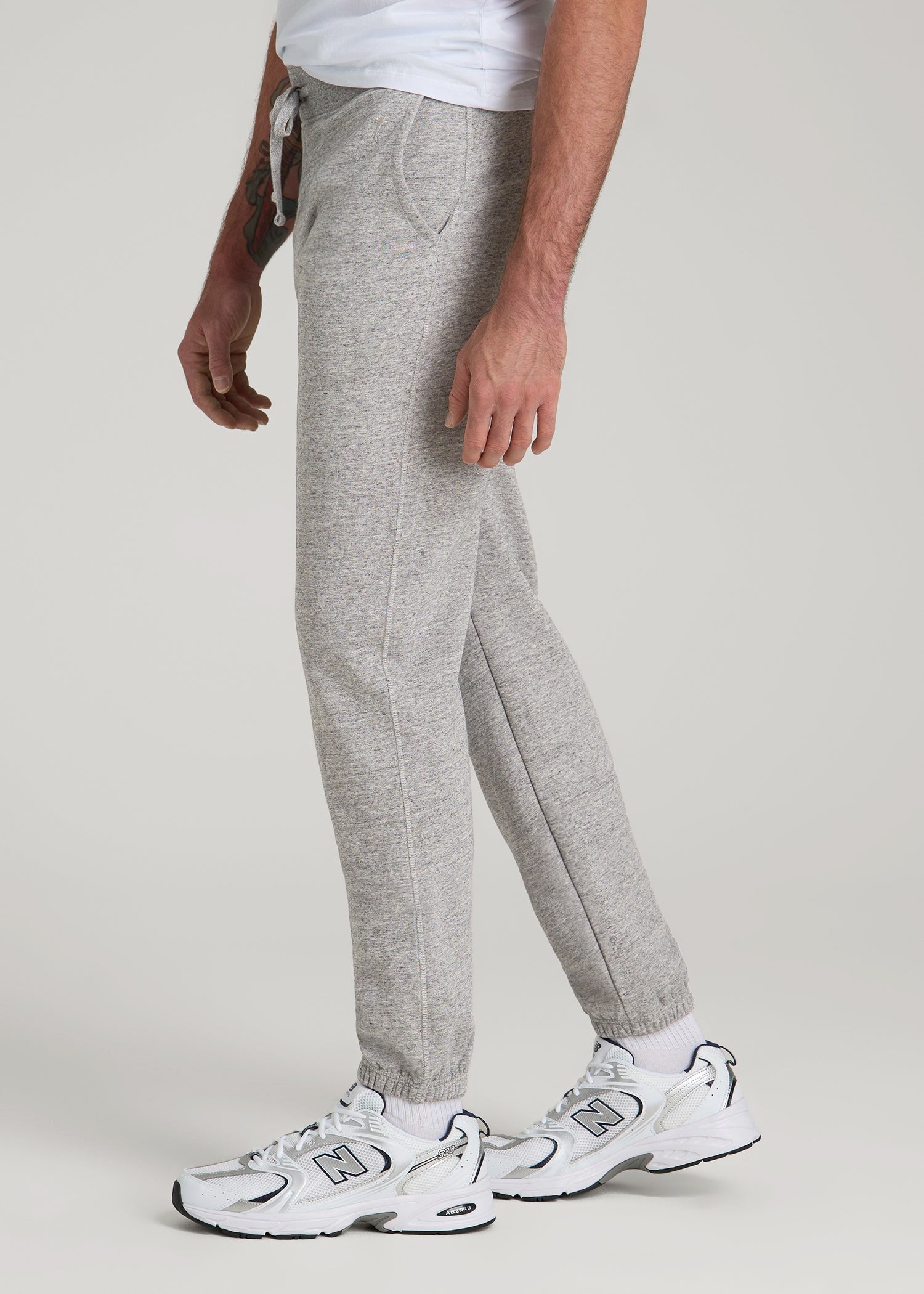 American Tall Men Wearever 2.0 Fleece Sweatpants for Tall Men in Heathered Grey