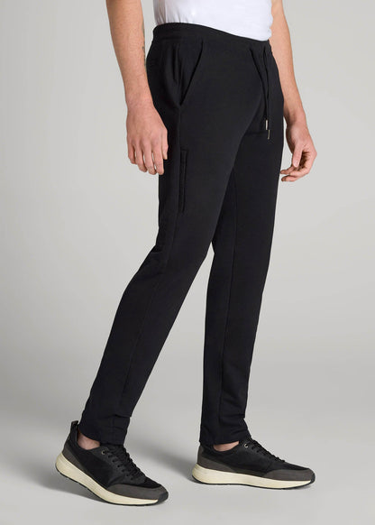 American Tall Men Microsanded French Terry Sweatpants for Tall Men in Black