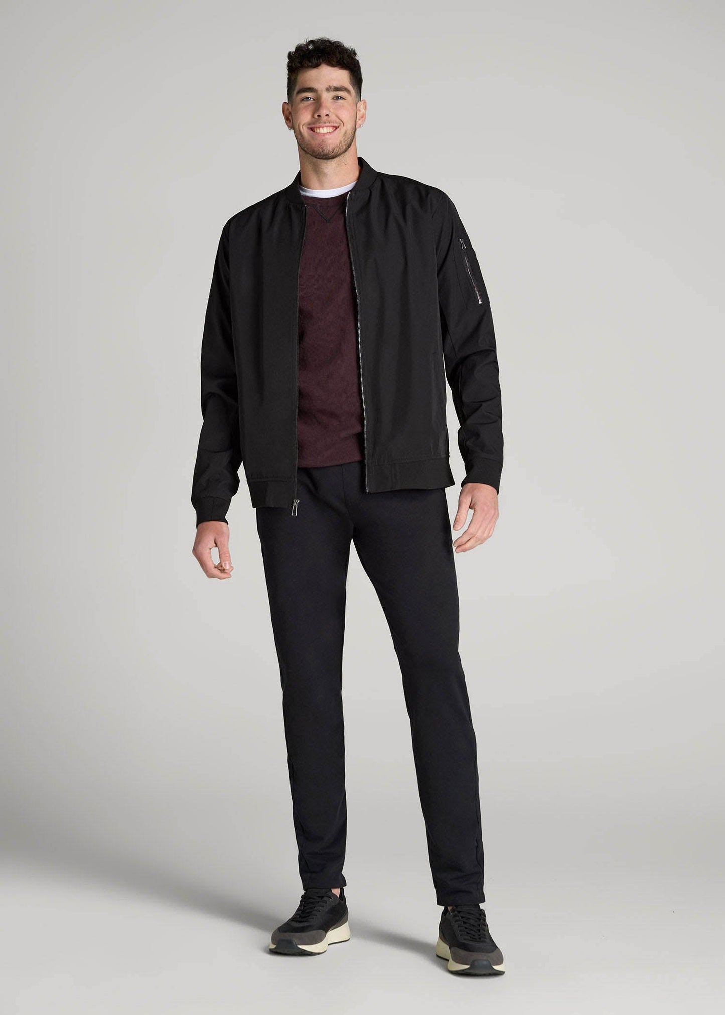 American Tall Men Microsanded French Terry Sweatpants for Tall Men in Black