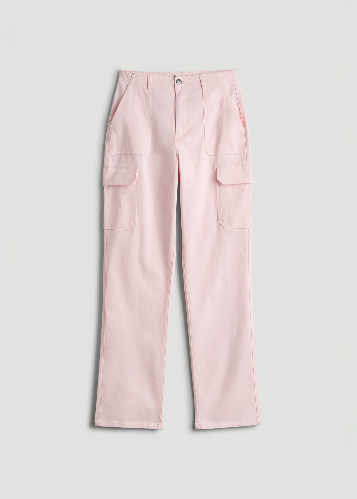 American Tall Men|Women Straight Leg Cargo Chino Pants for Tall Women in Barely Pink