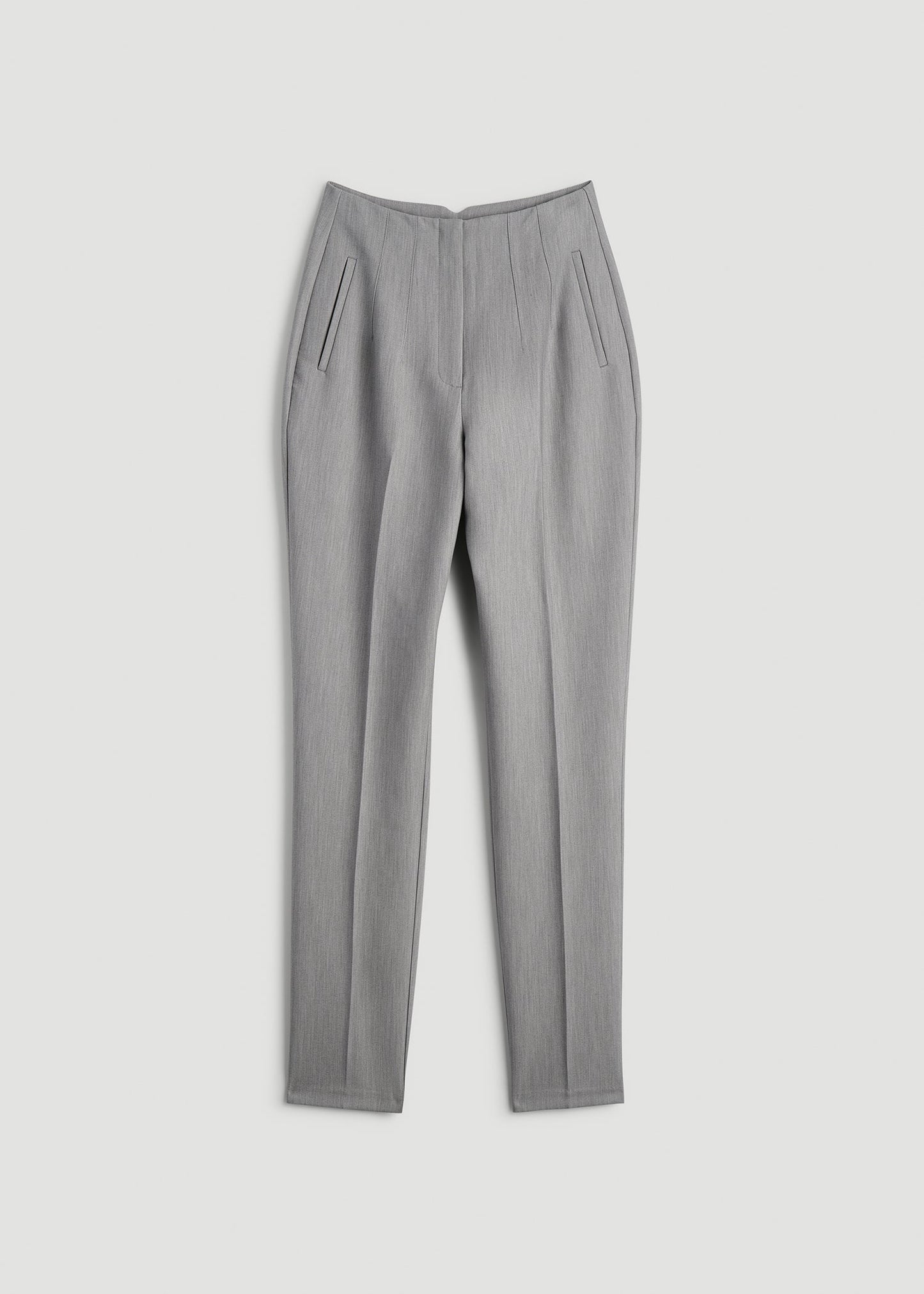 American Tall Men|Women High Rise Pants with Darts for Tall Women in Ash Grey Mix