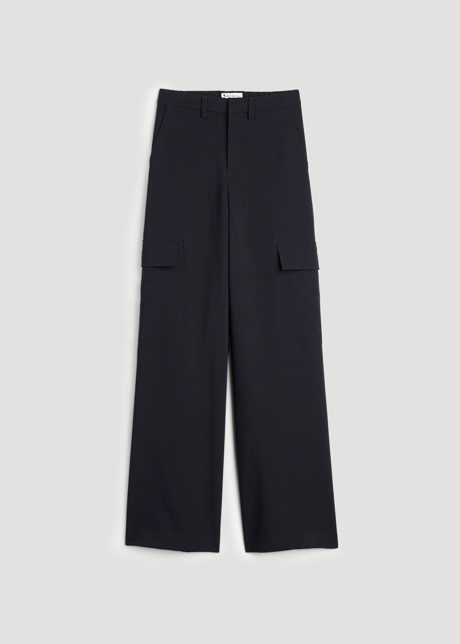 American Tall Women|Men Cargo Wide Leg Dress Pants for Tall Women in Black