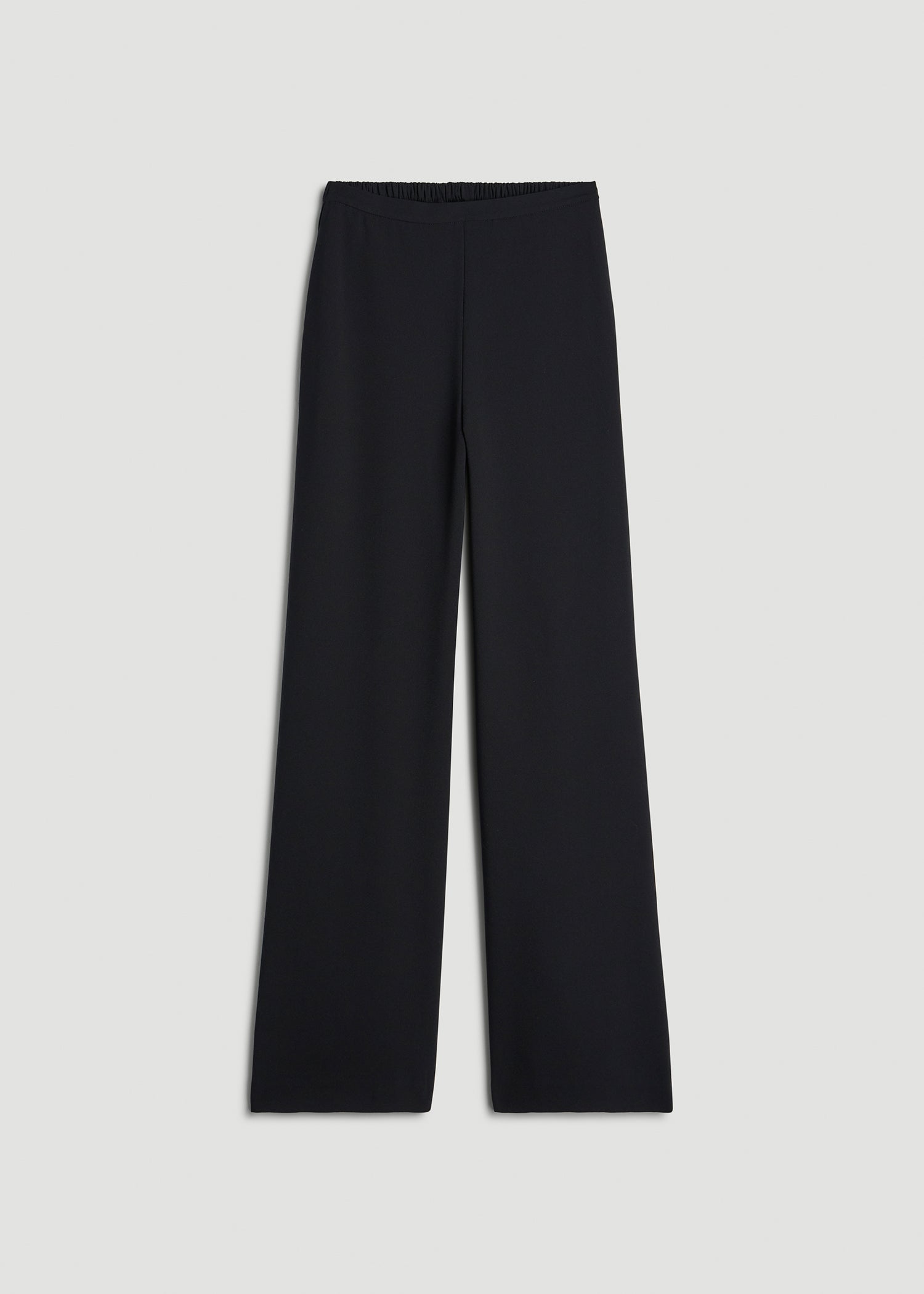 American Tall Women Pull-On Crepe Ultra Wide Pants for Tall Women in Black