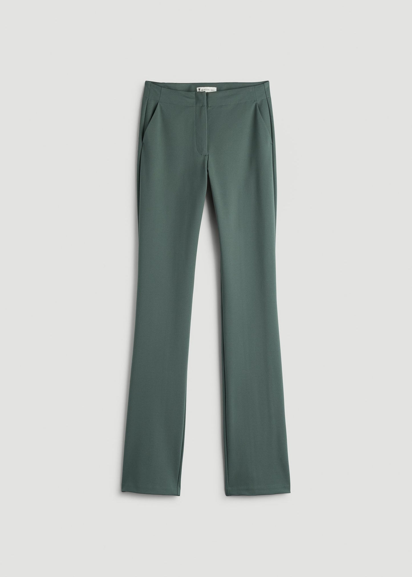 American Tall Women Freedom Flex Slim Straight Leg Dress Pants for Tall Women in Balsam Green