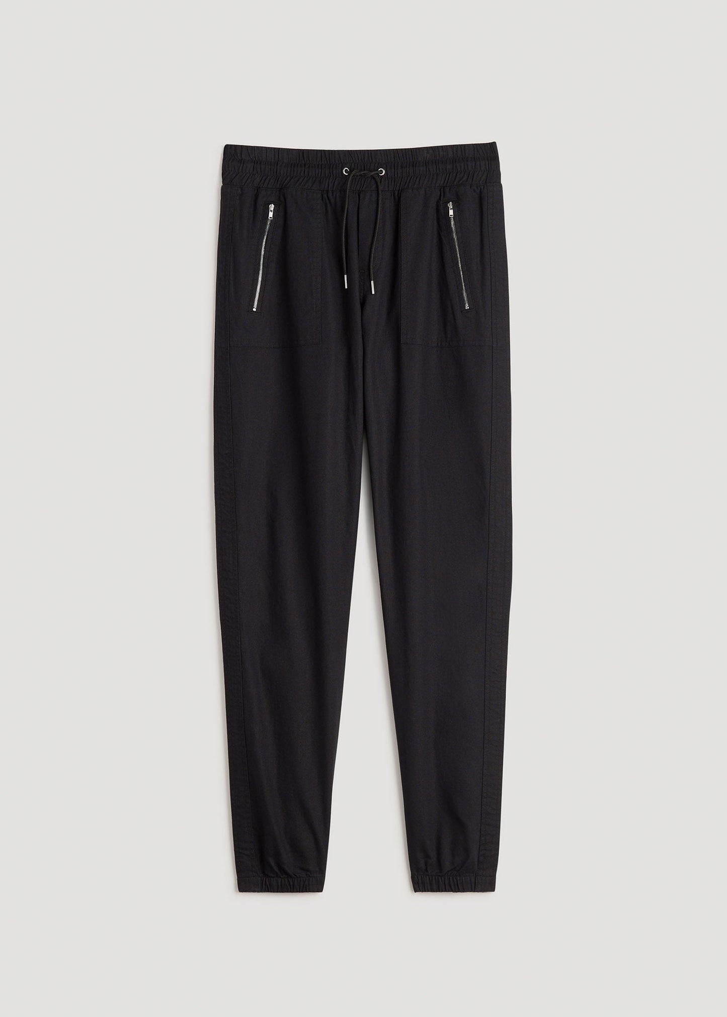 American Tall Women|Men Pull-On Linen Joggers for Tall Women in Black