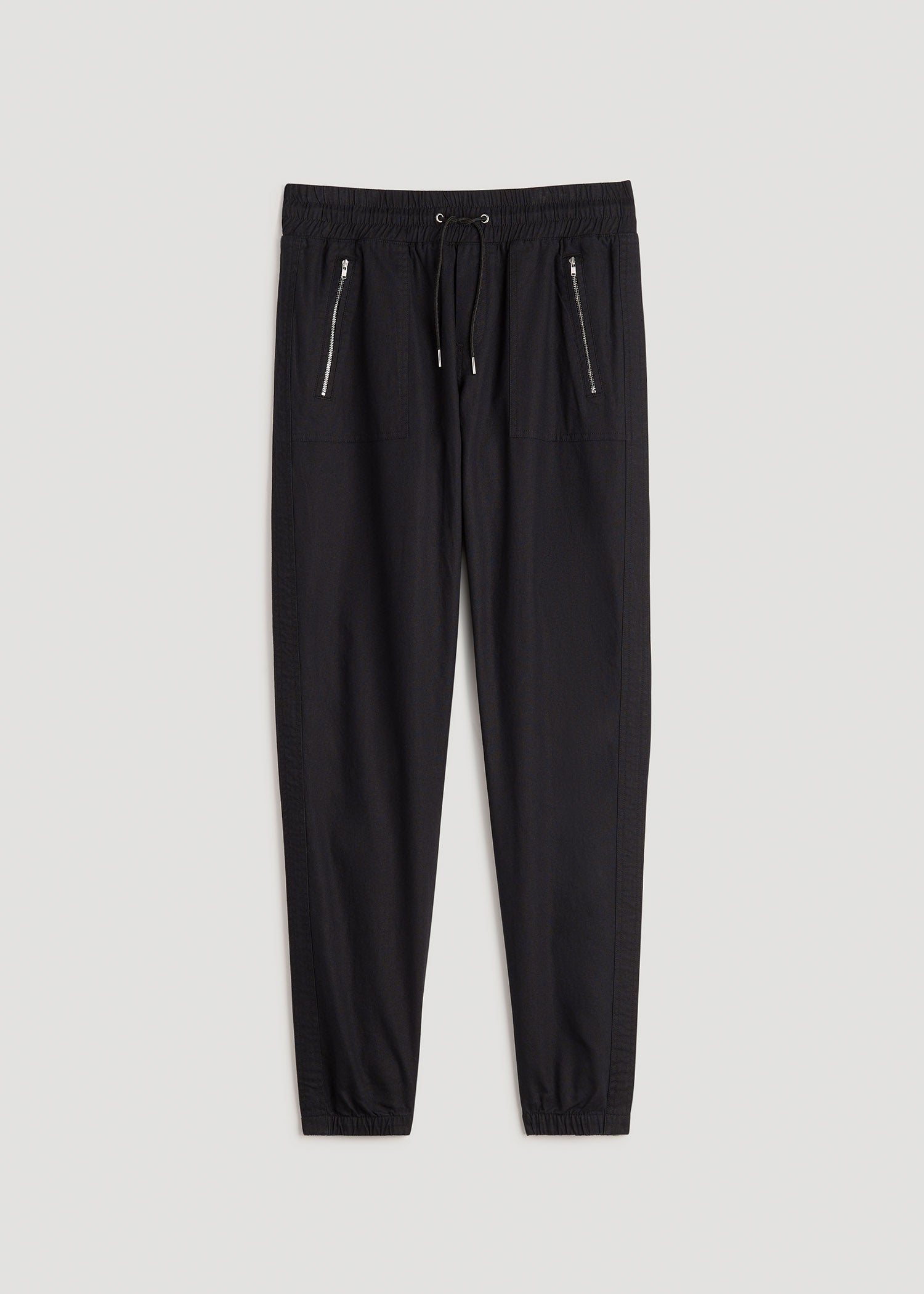American Tall Women|Men Pull-On Linen Joggers for Tall Women in Black