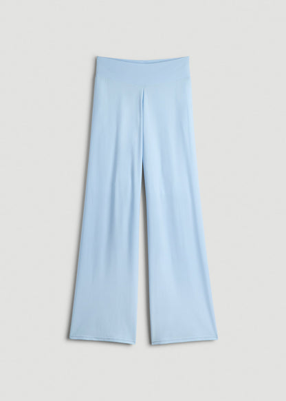 American Tall Women|Men Pull-On Breezy Wide Leg Pants for Tall Women in Ice Blue