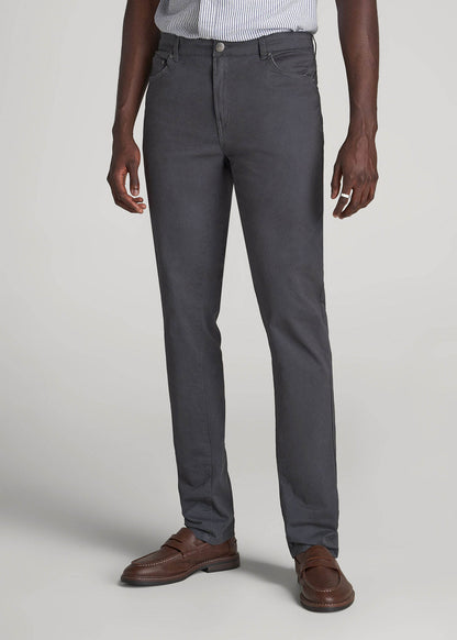 American Tall Men Dylan Slim Fit Five-Pocket Pants For Tall Men in Iron Grey
