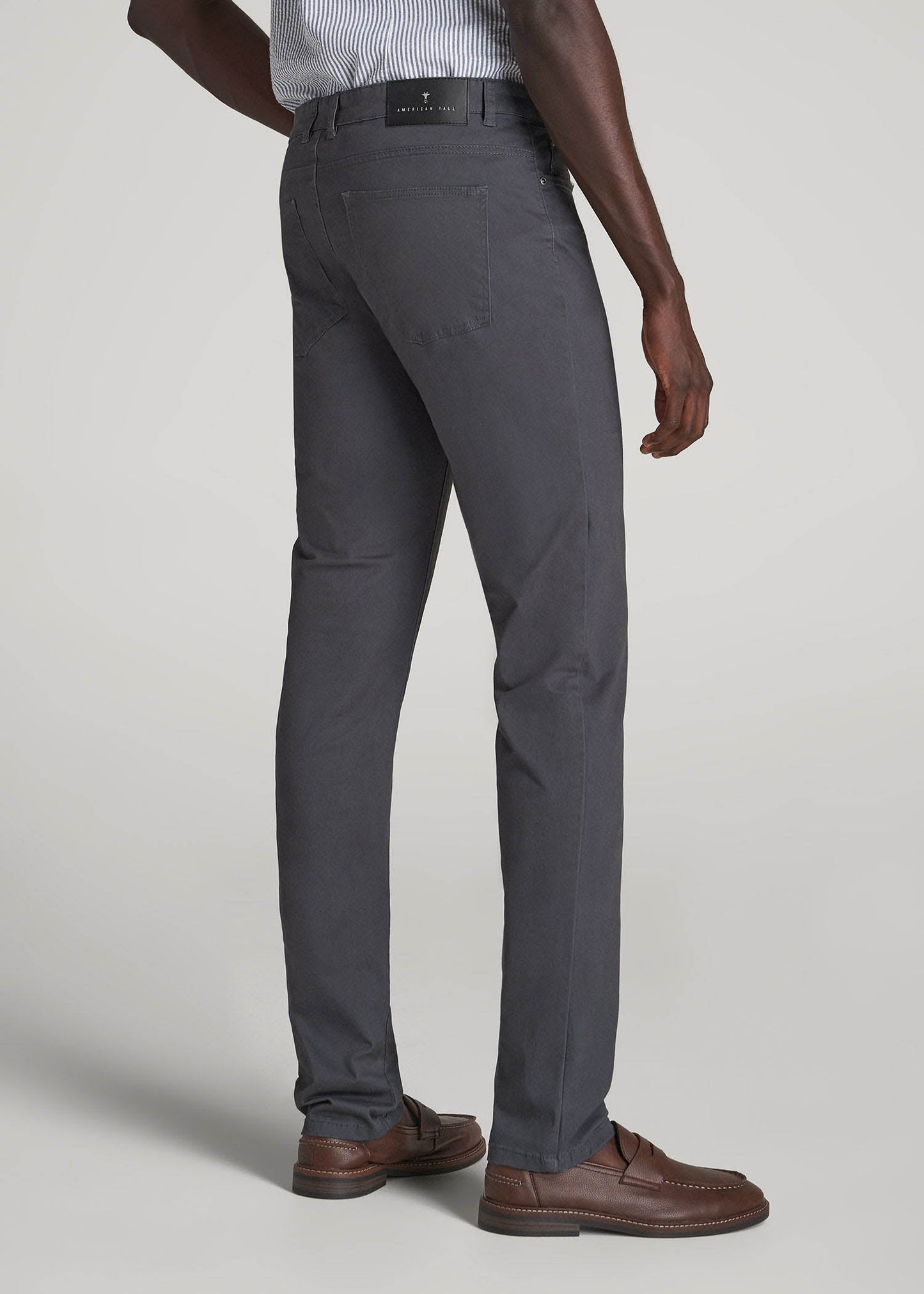American Tall Men Dylan Slim Fit Five-Pocket Pants For Tall Men in Iron Grey