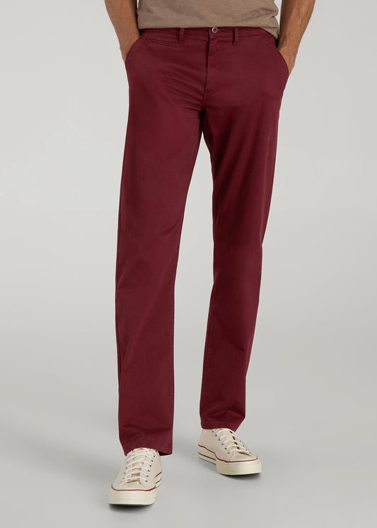 American Tall Men J1 STRAIGHT Leg Chinos for Tall Men in Red Ochre
